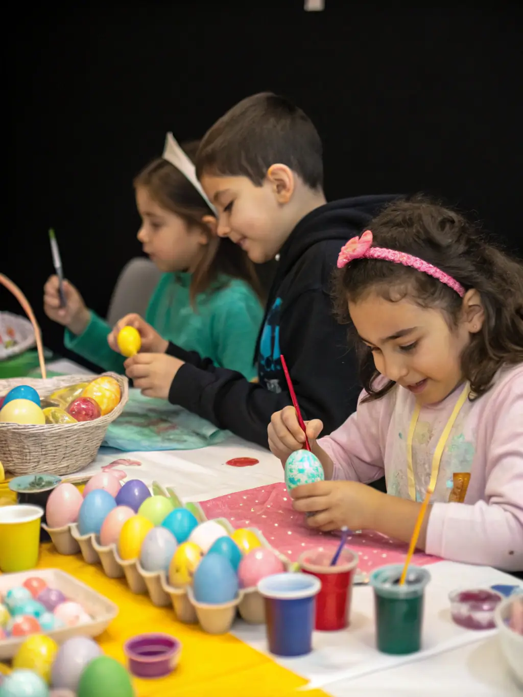 A photograph capturing the excitement of children participating in a traditional egg hunt during the annual Easter celebration in La Tourette, showcasing community engagement and festive spirit.