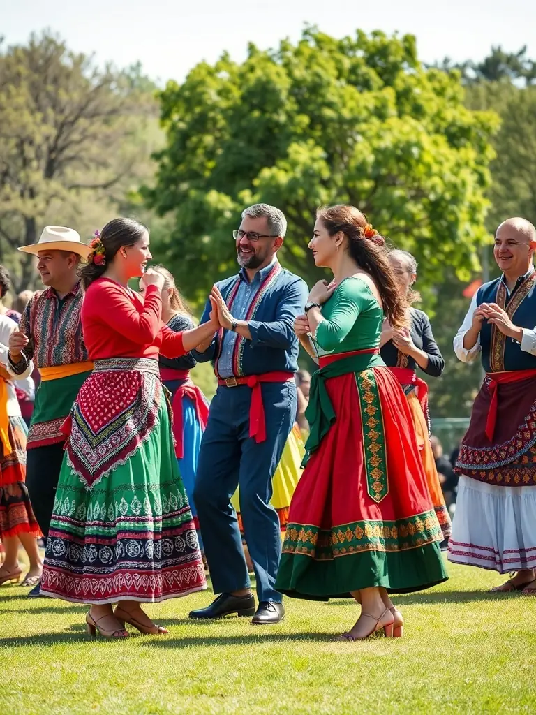 A photo of a group of people enjoying a traditional French dance during a cultural event, showcasing the preservation and celebration of local heritage by COMITE DES FETES DE LA TOURETTE.